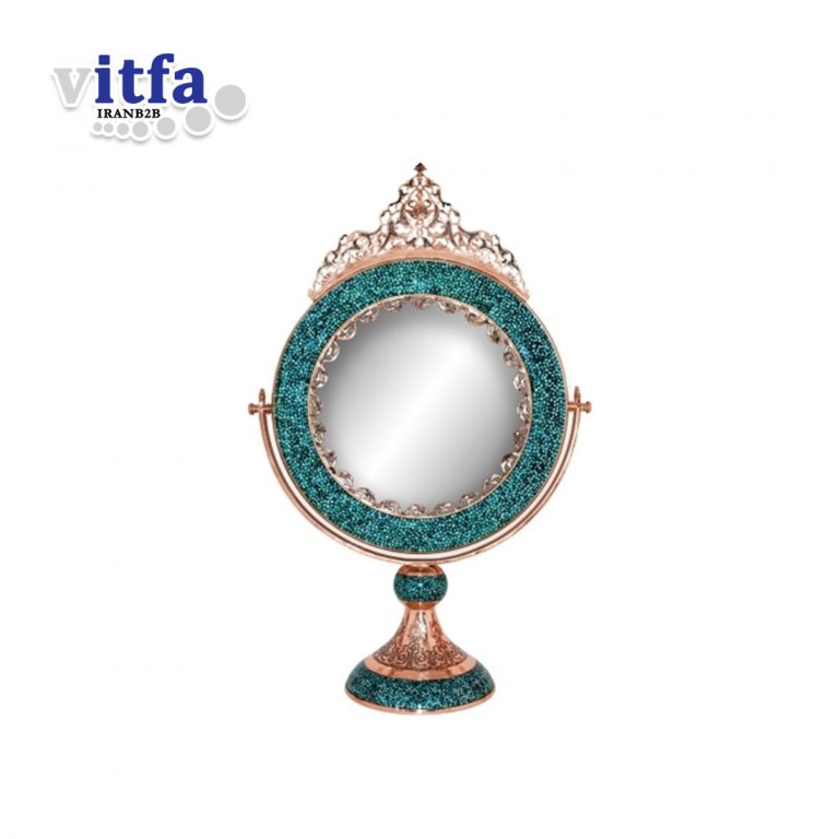 Turquoise Round Mirror