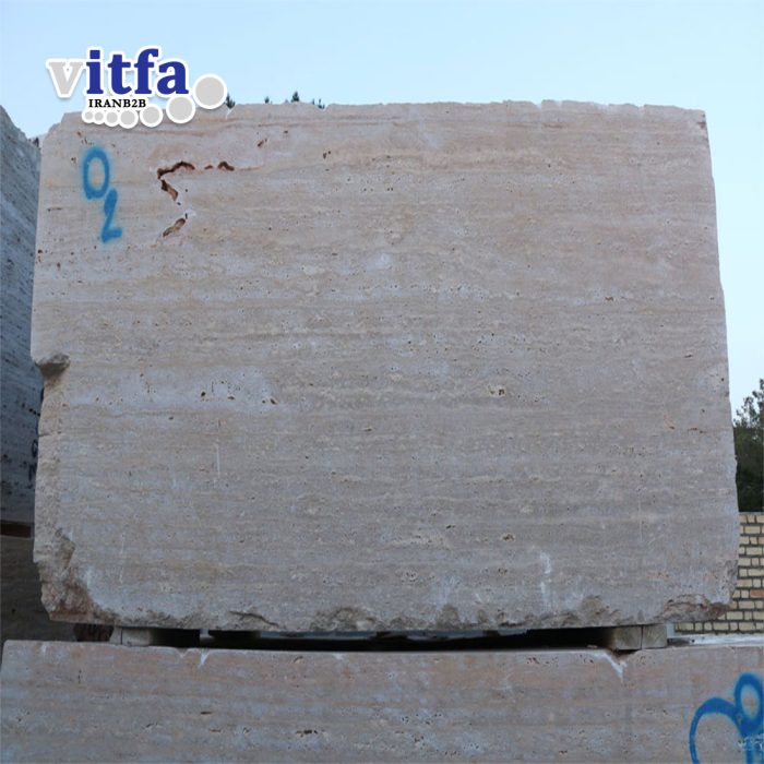 Cream Travertine Stone Block Iran Abbas Abad