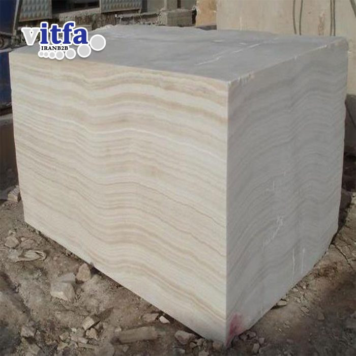 Cream onyx stone block Iran Kerman