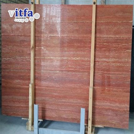 Red Travertine Stone Slab Iran Azarshahr
