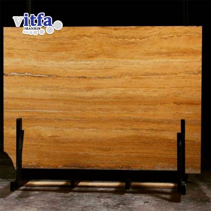 Yellow Travertine Stone Slab Iran Azarshahr