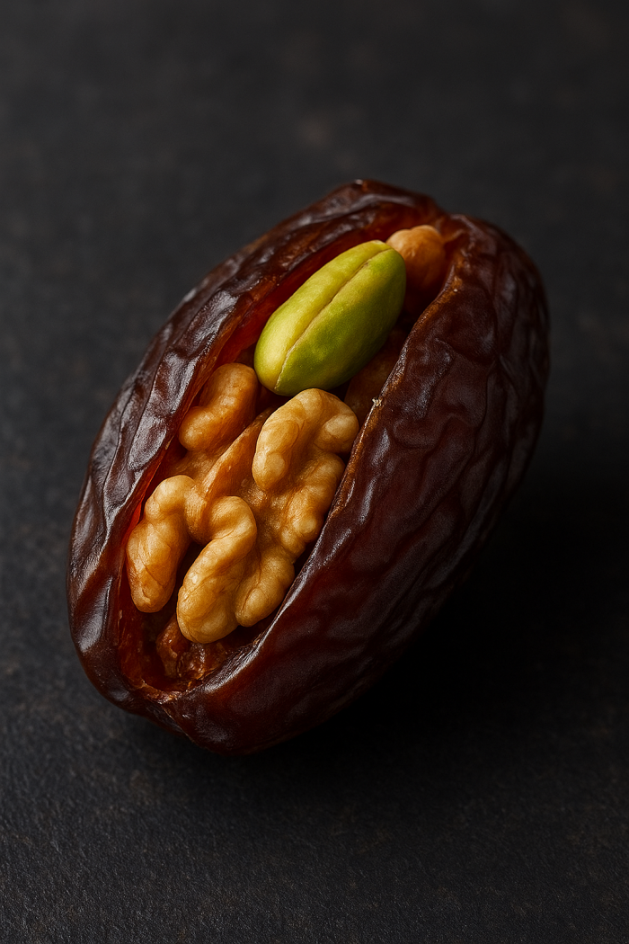 خرمای تازه ایرانی همراه مغز گردو و پسته - Image 1